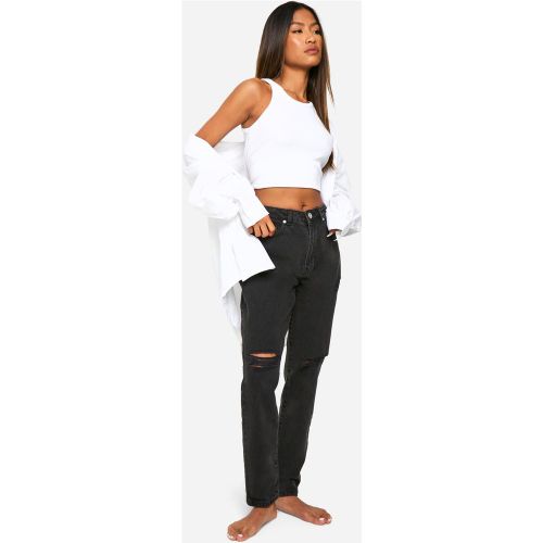 Jean Mom Basique Taille Haute Déchiré - 38 - boohoo - Modalova
