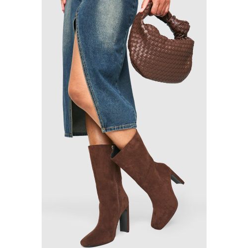 Bottes Carrées À Talon Fin - Pointure Large - 37 - boohoo - Modalova