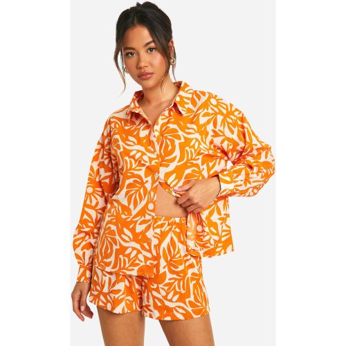 Short À Imprimé Tropical - 36 - boohoo - Modalova