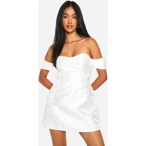 Robe Corset Satinée À Motif Jacquard - 46 - boohoo - Modalova