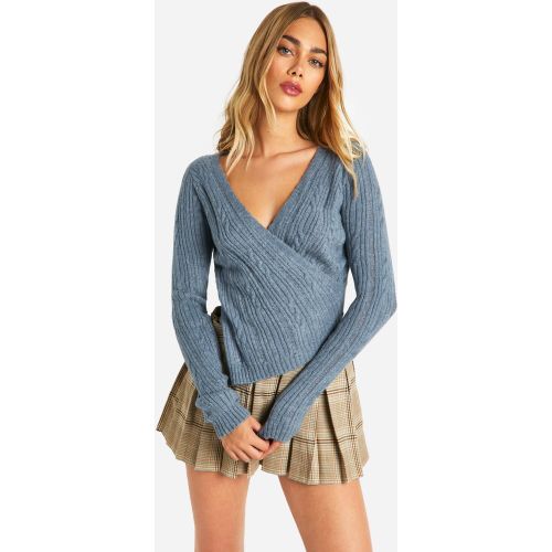 Pull Cache-Cœur Asymétrique En Maille Douce - S - boohoo - Modalova