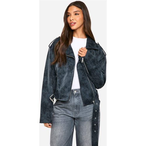 Veste Biker Effet Vintage - 36 - boohoo - Modalova