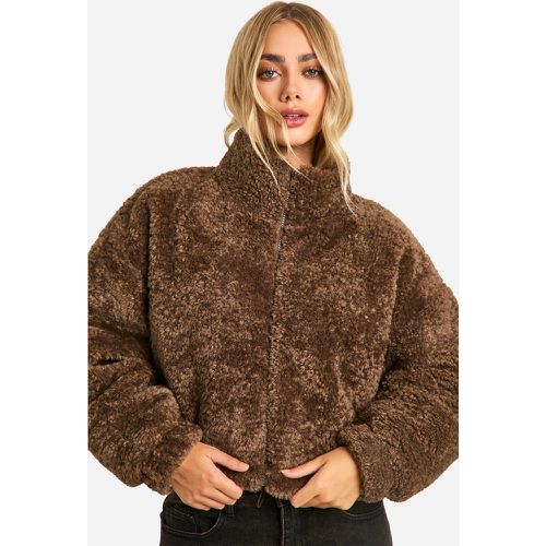 Bomber Oversize Bouclé - 38 - boohoo - Modalova