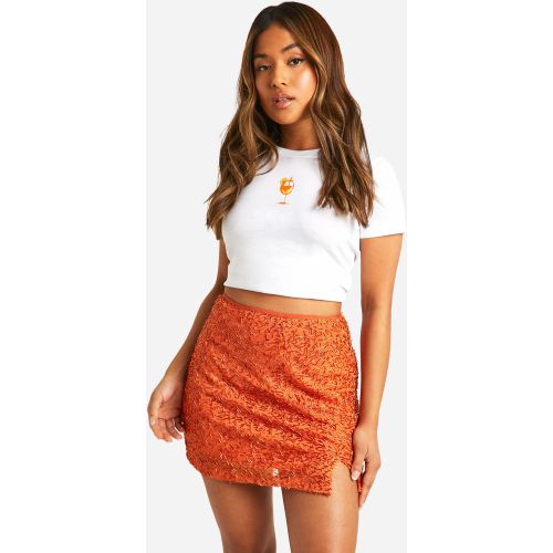 Petite" - Mini-Jupe Pailletée - 34 - boohoo - Modalova