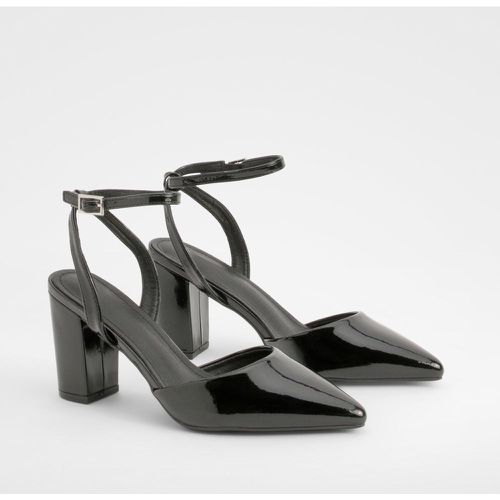 Patent Block Heel Court Shoes - boohoo - Modalova