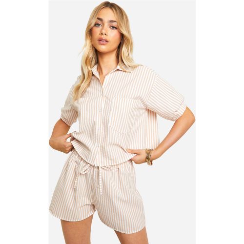 Ensemble Plissé Avec Chemise Et Short - 36 - boohoo - Modalova