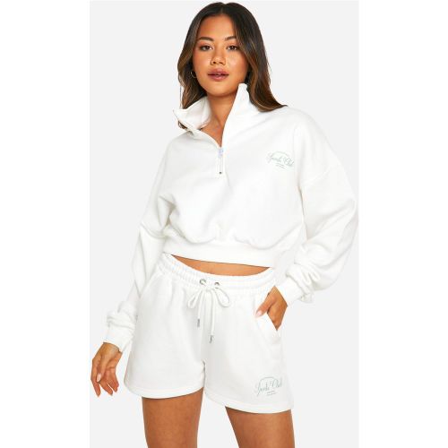 Short De Sport À Slogan - Blanc Écru - L, Blanc Écru - boohoo - Modalova