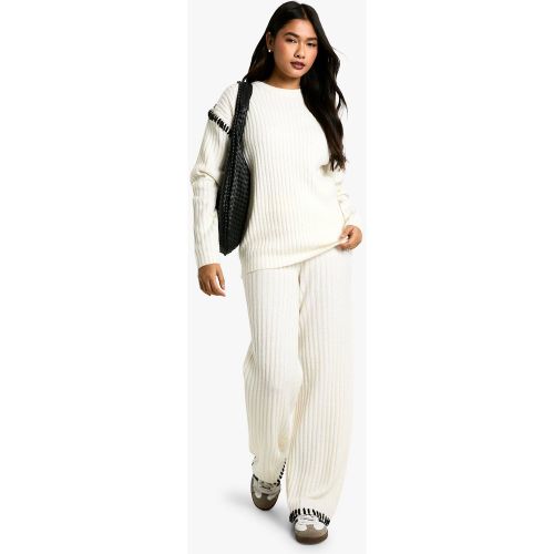 Ensemble En Maille Premium Épaisse Avec Pull Et Pantalon - Blanc Écru - S, Blanc Écru - boohoo - Modalova