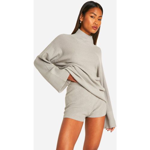 Ensemble Oversize À Col Montant En Maille Côtelée Premium - M - boohoo - Modalova