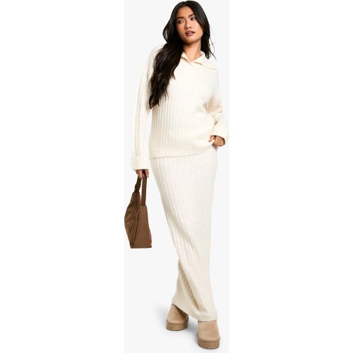 Ensemble En Maille Douce Avec Pull Et Jupe Longue - Blanc Écru - S, Blanc Écru - boohoo - Modalova