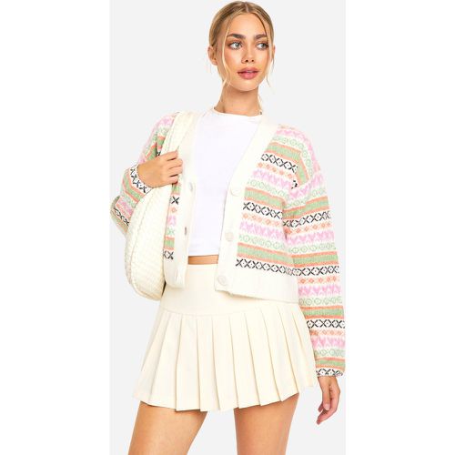 Cardigan Oversize À Motif Jacquard - S - boohoo - Modalova