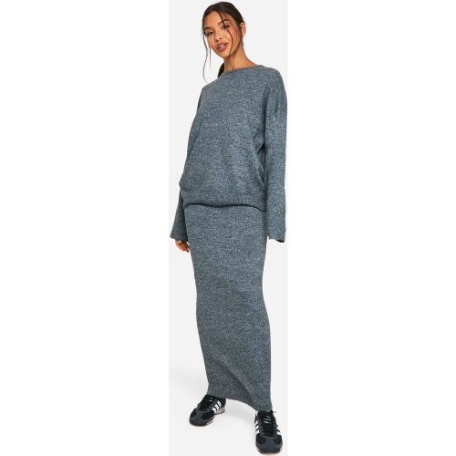 Ensemble En Maille Douce Avec Pull Fin Et Jupe Longue - S - boohoo - Modalova