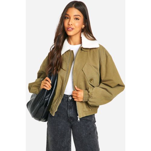 Bomber À Col En Polaire - 36 - boohoo - Modalova