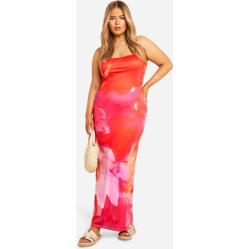 Grande Taille - Robe Longue Imprimée À Col Rond - 46 - boohoo - Modalova