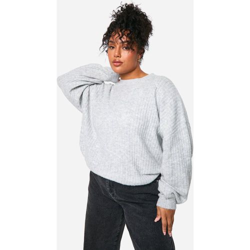 Grande Taille - Pull En Maille Côtelée Douce - 44-46 - boohoo - Modalova