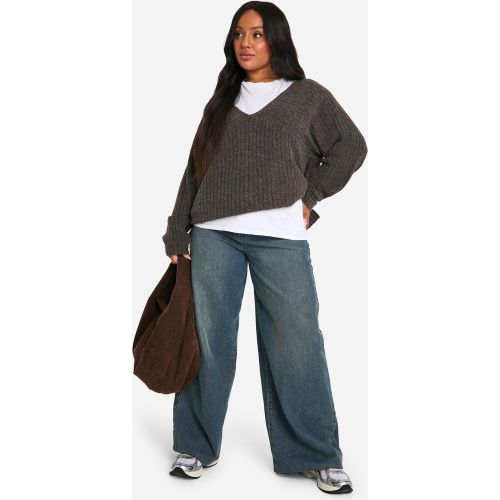 Grande Taille - Pull Long Côtelé - 52 - boohoo - Modalova