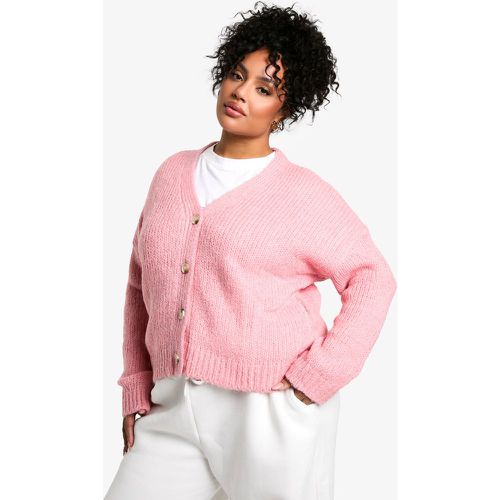 Grande Taille - Cardigan Boyfriend Oversize En Maille Douce - 44-46 - boohoo - Modalova