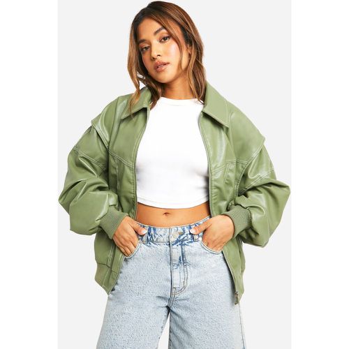 Petite" - Bomber Oversize À Coutures Contrastantes - 36 - boohoo - Modalova