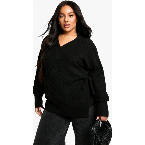 Grande Taille - Cardigan Cache-Cœur En Maille Douce - 44 - boohoo - Modalova