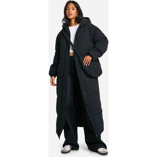 Tall" - Doudoune Longue Matelassée À Capuche - 34 - boohoo - Modalova