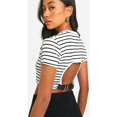 Crop Top À Dos Nu Et Manches Courtes - L - boohoo - Modalova