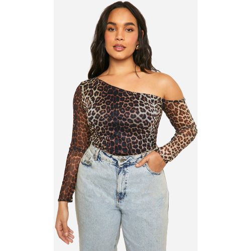 Grande Taille - Top En Mesh À Imprimé Léopard - 52 - boohoo - Modalova