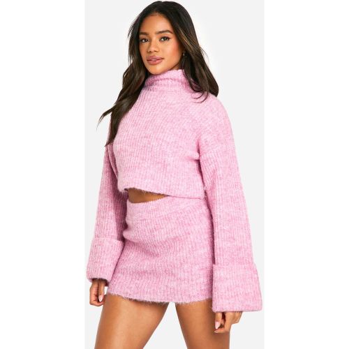 Ensemble Oversize À Col Montant Avec Pull Court Et Mini-Jupe - S - boohoo - Modalova
