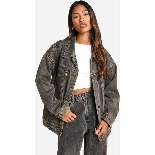 Veste En Jean À Bordure En Polaire - 40 - boohoo - Modalova