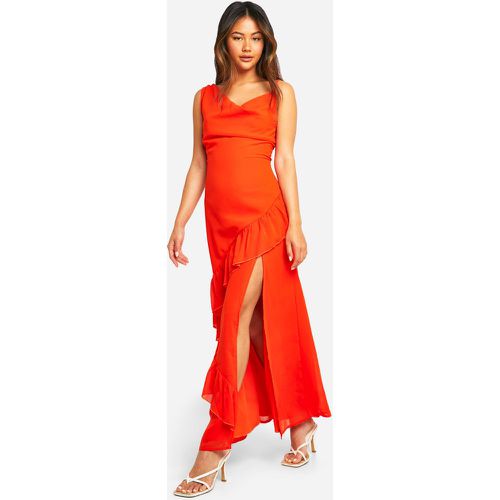 Robe Longue En Mousseline De Soie À Volants - 40 - boohoo - Modalova