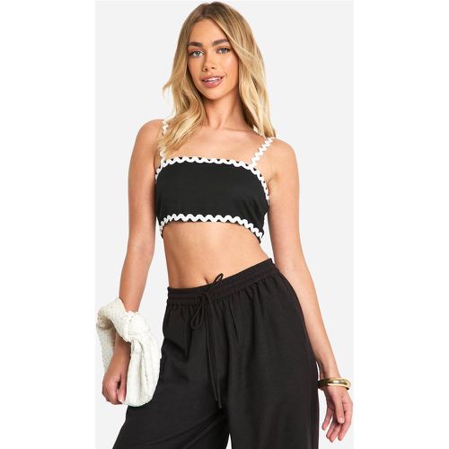 Crop Top En Lin À Bretelles - 38 - boohoo - Modalova