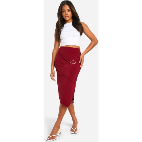 Jupe Mi-Longue À Ceinture Et Bordures Mé"Tall"isées - 34 - boohoo - Modalova