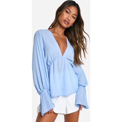 Blouse Plissée Tissée - 34 - boohoo - Modalova