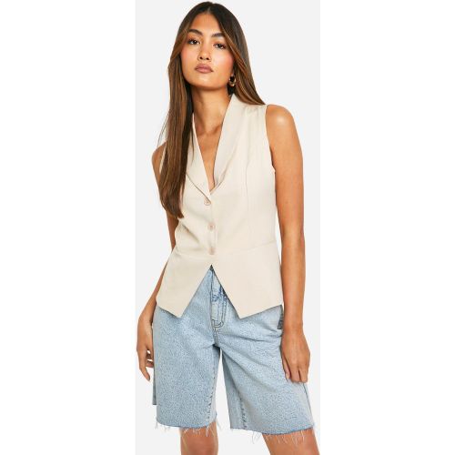 Gilet Long À Bouton Contrastant - 34 - boohoo - Modalova