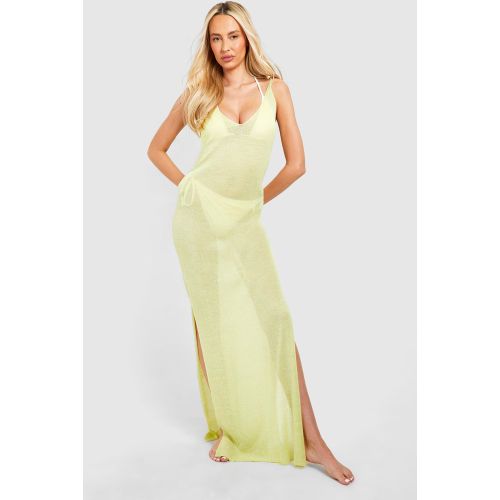 Tall" - Robe Longue Côtelée À Col V - 36 - boohoo - Modalova