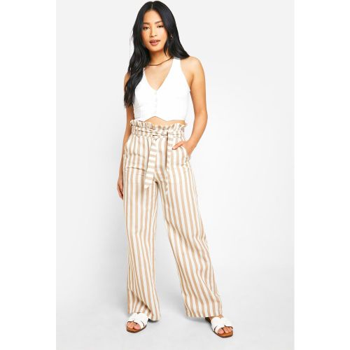 Petite" - Pantalon Rayé Froncé - 34 - boohoo - Modalova