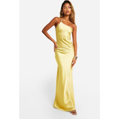Robe Longue Satinée Asymétrique - 36 - boohoo - Modalova