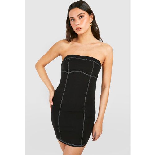 Robe Bustier Courte À Coutures Contrastantes - 40 - boohoo - Modalova