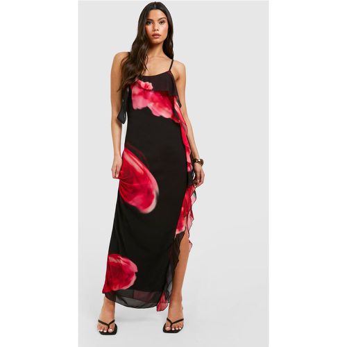 Robe Longue Fleurie À Volants - 42 - boohoo - Modalova