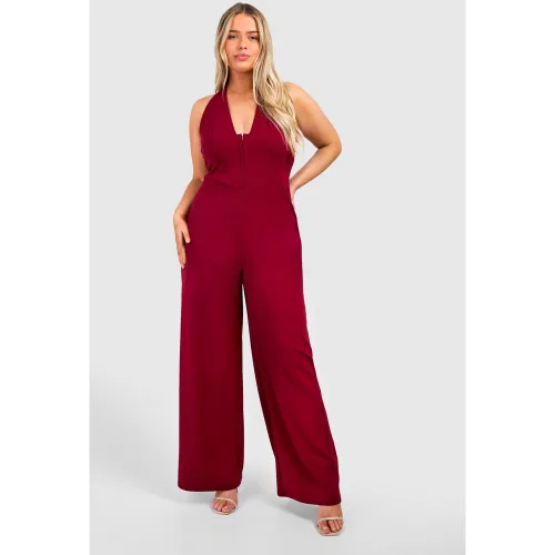 Grande Taille - Combinaison Corset À Dos Nu En Tissu Crêpe - 44 - boohoo - Modalova