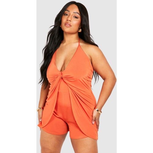 Grande Taille - Combishort Moulant À Bretelles - 44 - boohoo - Modalova
