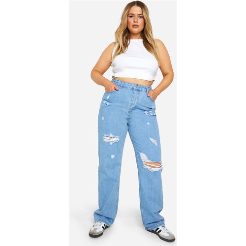 Grande Taille - Jean Droit Déchiré - 46 - boohoo - Modalova