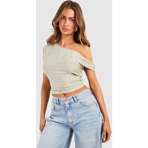 Top Asymétrique En Jean - 34 - boohoo - Modalova
