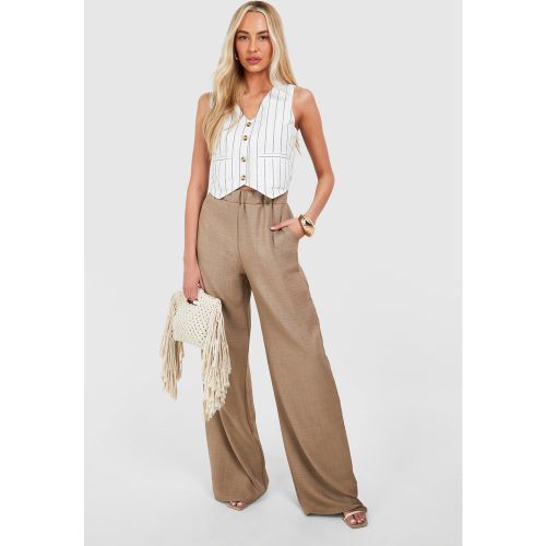 Tall" - Pantalon Large En Lin - 36 - boohoo - Modalova