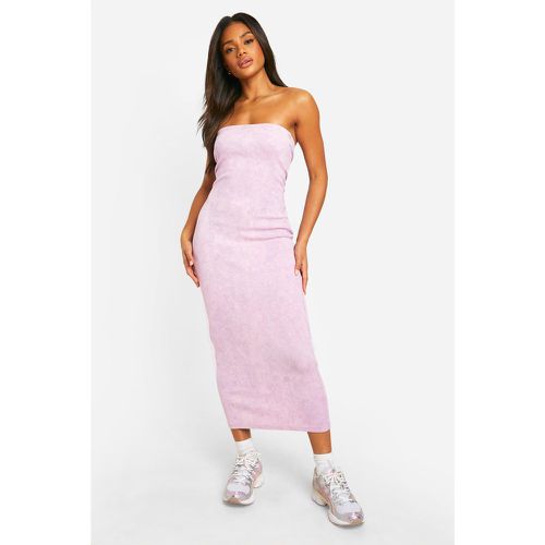 Robe Bustier Mi-Longue Côtelée Délavée - 42 - boohoo - Modalova