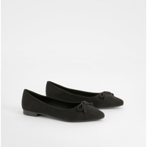 Ballerines À Nœud Et Bout Pointu - Pointure Large - 36 - boohoo - Modalova