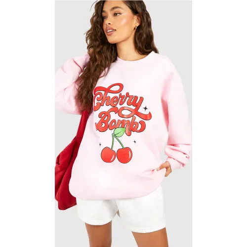 Sweat Oversize À Slogan Cherry Bomb - S - boohoo - Modalova