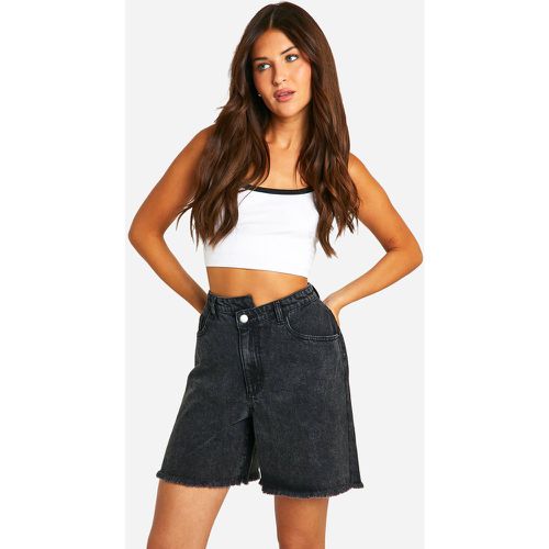 Bermuda En Jean Asymétrique - 38 - boohoo - Modalova