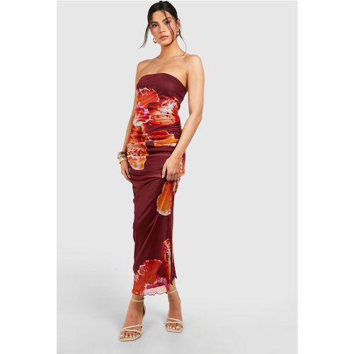 Robe Longue En Mesh À Imprimé Tropical - 40 - boohoo - Modalova