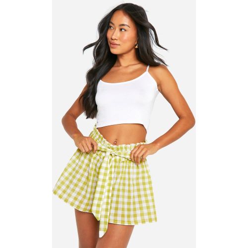 Short Taille Haute À Imprimé Vichy - 34 - boohoo - Modalova