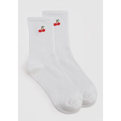 Embroidered Cherry Socks - boohoo - Modalova